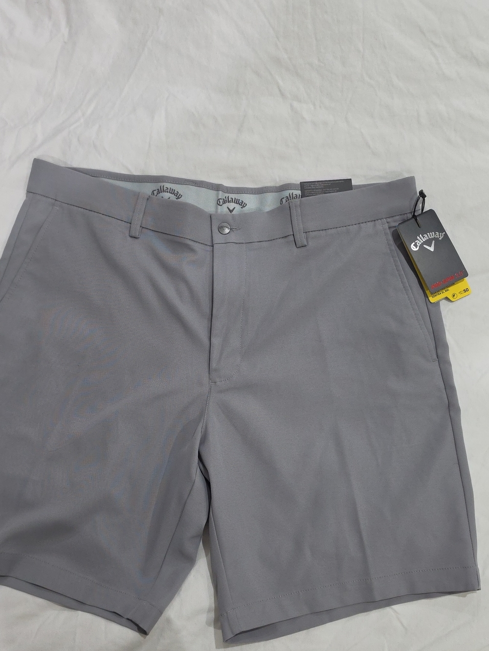Callaway Men’s Flat Front Golf Shorts - Light Gray